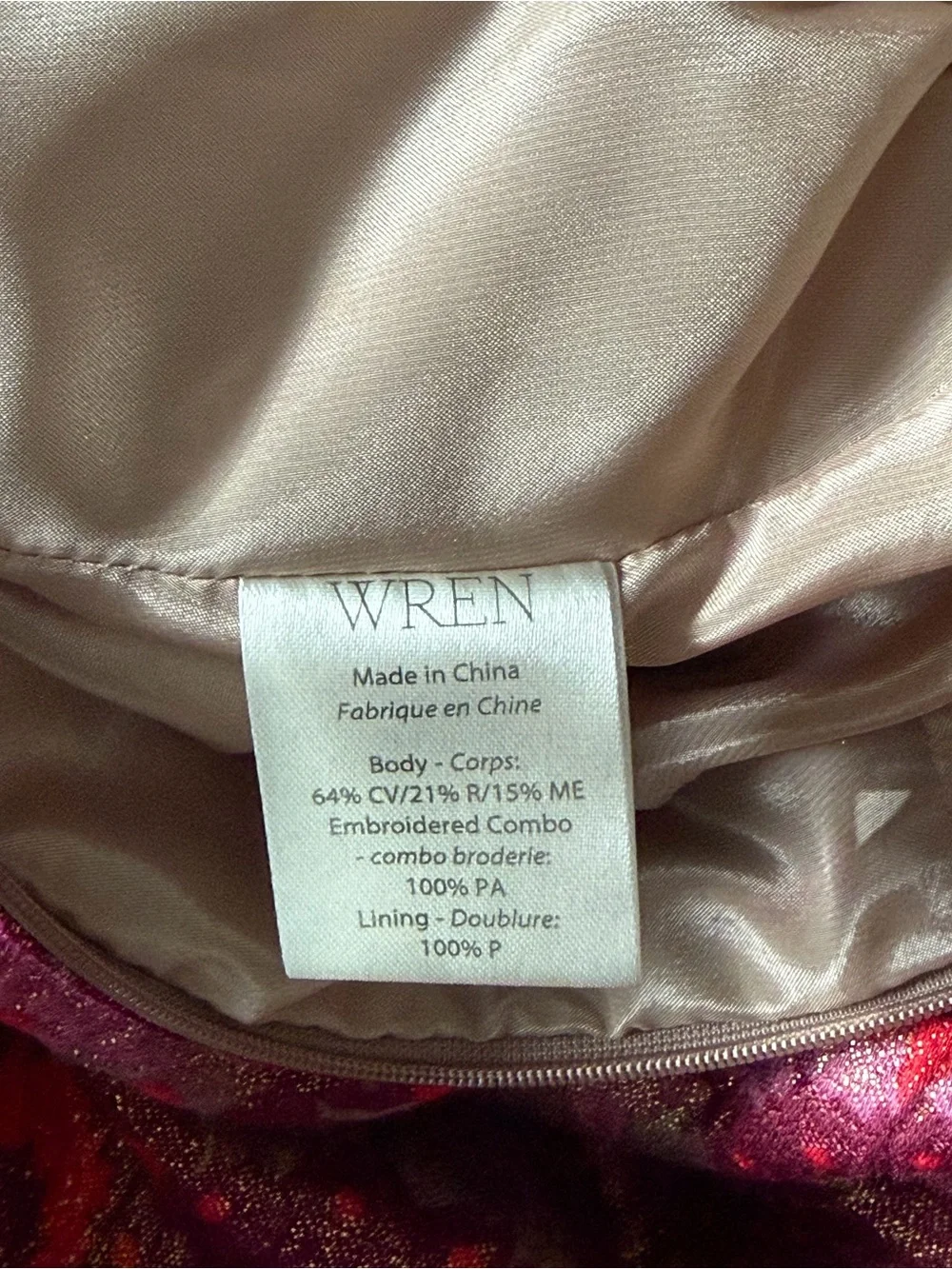 Anthropologie Wren Holiday Sequin Tapestry Party Dress Gold Pink Size M